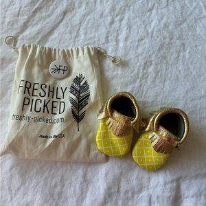 Freshly Picked Yellow and Gold baby Moccasins